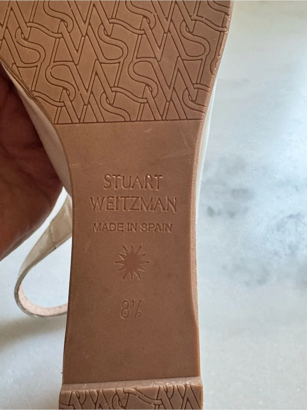 Stuart Weitzman White Patent Cork Platform Wedge Slingbacks 8.5 - Picture 3 of 15